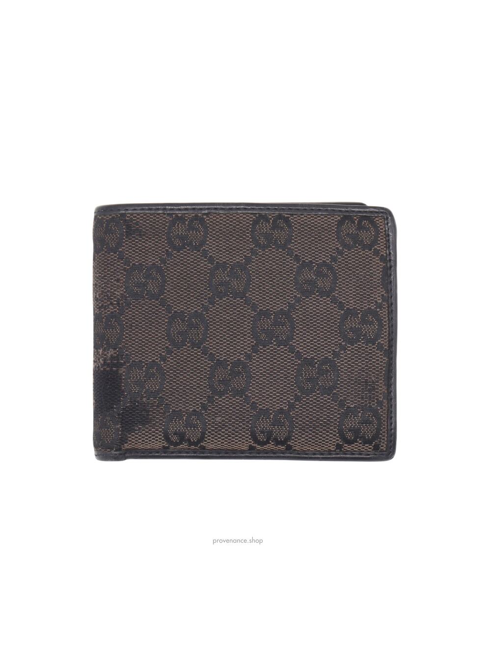 🔴 Gucci Bifold Wallet - Black/Brown GG Canvas